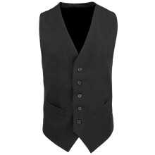 (L, Black) Premier Mens Lined Polyester Waistcoat / Catering / Bar Wear (Pack of 2)