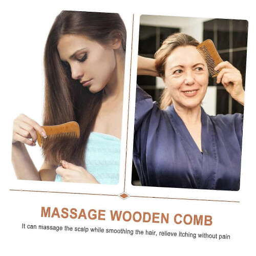 2025 Natural Boxwood Leather Massager Multi-functional Comb Massage Comb 2