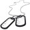 Silver 2 Tag Dog Tag Pendant Necklace for Men 68cm Chain 2