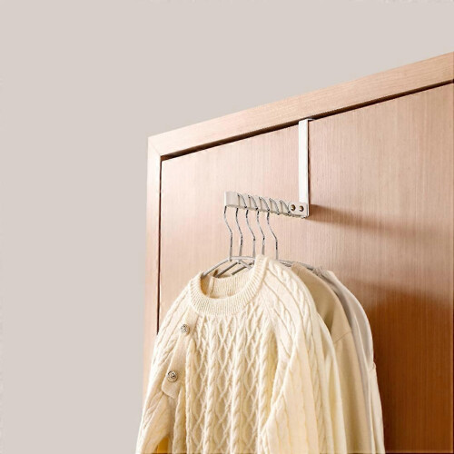 Behind Door Foldable Storage Rack with Hooks for Clothes Hangers Holder 2