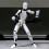 2X Fullt ledad 3D-utskriven robot actionfigur vit för stop motion-animation 3