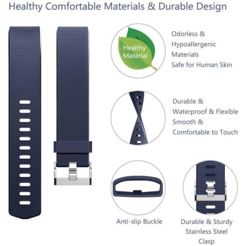 Συμβατό με Fitbit Charge 2/2 HR, Ρυθμιζόμενο ανταλλακτικό λουράκι σιλικόνης γ 1