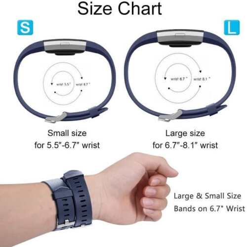 Συμβατό με Fitbit Charge 2/2 HR, Ρυθμιζόμενο ανταλλακτικό λουράκι σιλικόνης γ 2