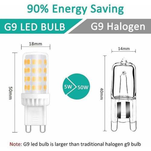 Λαμπτήρας LED G9 - Χωρίς Όνομα - 5W - 4000K Ουδέτερο Λευκό - 30.000h - Εξοικονόμηση Ε 1