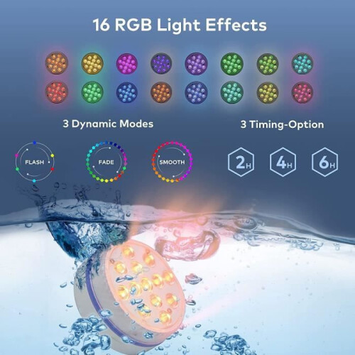 φώτα κατάδυσης LED, το φως πισίνας LED διαθέτει 13 χάντρες LED, 4 βεντούζες, στα 1