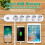 Surge protector power strip with 4 outlets + 4 USB Type E ports, 10A 2500W, 2m cable - White 3
