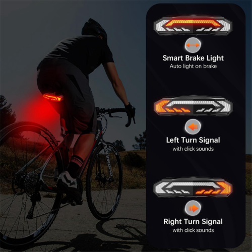 Smart bicycle rear light with turn signals and brake light with remote control 2
