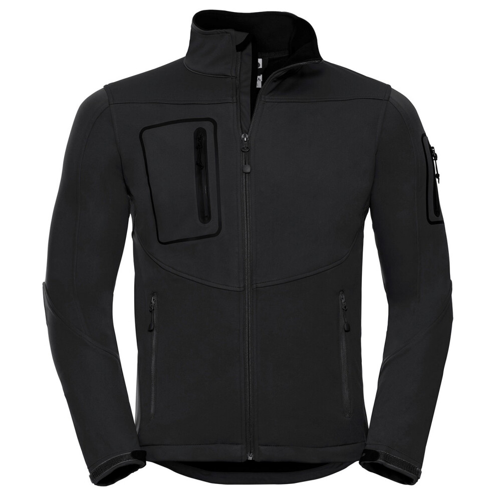 Russell Men's Black Sports Soft Shell Jacket In | : Large - Image 3