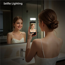 Led Light for Phone Magnetic Selfie Lights 5 Brightness Levels & Temperature 360 Flexible Arm for Vlog Makeup C