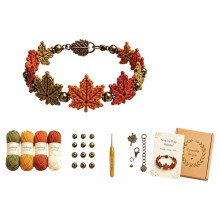 Botanical Bracelet Kit Relaxing Handmade Bracelet Kit Diy Crochet Kit Beginners Crochet Set for Crochet Practice 1