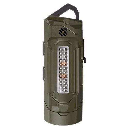 Rechargeable Flashlight with Adjustable Magnetic Hook, UV & Side Light, Buzzer Alarm, Compact Pocket Green 1
