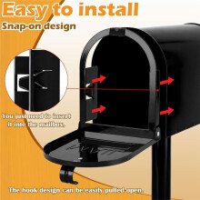 6 1/4" W X 8 1/4" H Magnetic Snap-in Mailbox Door Replacement Automatic Magnetic Closing , Tool-Free Snap-in