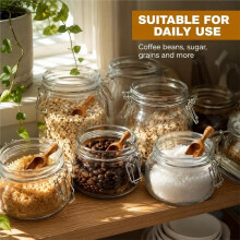 Cucharas de Madera Natural para Frascos, Cuchara de Madera para Tarros de Almacenamiento de Cocina para Granos de Café, Té, Polvo, Sal de Baño