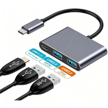 USB-C Hub Dockingstation, USB3.2 Gen2 10Gbps Hochgeschwindigkeits-Multi-Port Type-C HUB Splitter Adapter für Laptop PC Computer