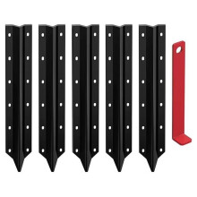 Fence Post Repair Kit Steel Stakes with Installation Tool and Screws for Wooden Fence Support Column Black
