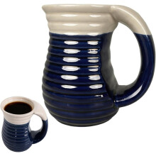 18oz Keramischer Handwärmer Becher, Handgefertigte Große Kaffeetassen mit Bequemem Griff für Büro und Zuhause B