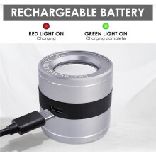Lupa de Joyero 10X con Luces LED/UV y Escala, Lupa de Joyería Recargable por USB para Diamantes, Piedras Preciosas