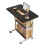 Living And Home 60x37cm Height Adjustable Mobile Side Table Rolling Laptop Desk, 3-Tier, Black 2