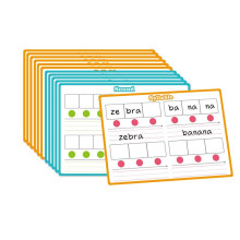 12 Packs de Jeux de Phonétique à Effacer à Sec, Cartes Flash, Matériel de Thérapie de la Parole, Boîtes D'Elkonin pour Enfants