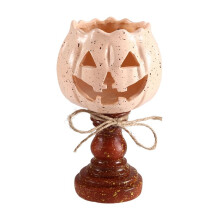 Rustykalny Biały Holder na Świeczki Tealight Dyniowy Wiejski Jesień Dziękczynienie Halloween Holdery na Świeczki Tealight