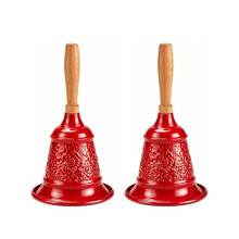 2PCS Christmas Loud Hand Call Bell for Weddings, Christmas, School Bar Restaurant Bar Dish Bell Red