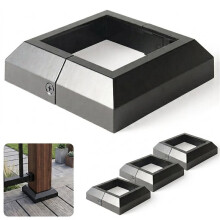 4Pack Black Aluminum Deck Post Cover Split Skirt 3.5"X3.5" Base 5.5x5.5" Railing