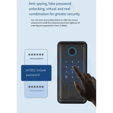 Serrure de Porte à Distance WIFI Tuya avec Clés Serrure à Empreinte Digitale Électronique Serrure Électronique Intérieure de Maison