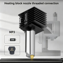 Kit de Hotend pour Lab A1/A1 pour /A2L Assemblage de Hotend à Vitesse Buse en Acier Dur avec Revêtement en -Or 0,2 mm