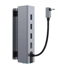 Dockingstation HUB für 4K 60Hz -Kompatible 2.0-Dockingstation mit Gigabit-Ethernet, 3 USB-A 3.0-Anschlüssen und 100-W-PD-Ladefunktion