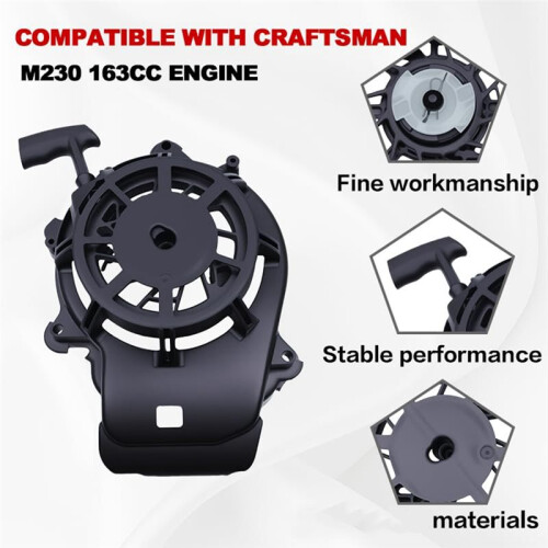 with Pull Rope Replacement for  M230 Lawn Mower Fits for B&S 163cc Toro 7.25 163cc Pull Start 1