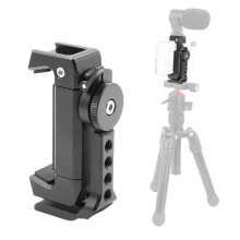 Universal Smartphone Tripod Mount Adapter Phone Clip Holder 360 Rotation Mobile Clamp with Cold Shoe Mount