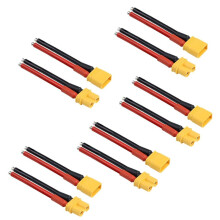 5 Paar XT30-Stecker (Weiblich und Männlich) mit 100 mm Langem, 16 AWG Weichem Silikonkabel für RC-LiPo-Akkus, FPV-Kabel, Drohnen und Autos