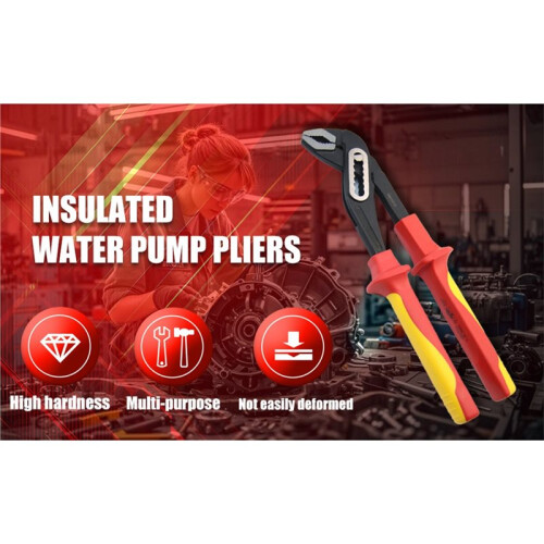 Insulated Water Pump Pliers High Voltage Resistant Electrical Tools with Large Opening Labor-Saving Durable and Safe 1
