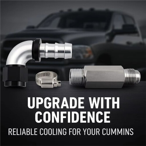 Heater Hose Fitting Upgrade Kit for  Ram 6.7L  2007.5+ Quick-Disconnect Delete with -10AN Conversion Adapter 2