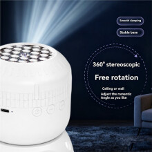 Luminária Noturna com Projetor LED Giratório Oito em um da Dynamic Lighting, Estilo Galáxia, Ideal para Decoração de Quarto e Natal