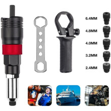 Kit de Ferramentas de Rebitagem Sem Fio para Furadeira Elétrica com Adaptador para Rebitadeira, Ferramentas de Rebitagem de 2,4 mm/3,2 mm/4,0 mm/4,8