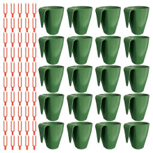 20 Vasetti per La Propagazione, Vasetti per La Propagazione Delle Fragole con 50 Forchette per La Radicazione, Fioriera In Plastica per La Radicazione
