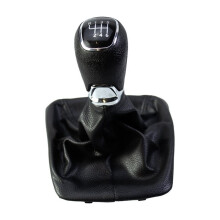 Manopla de Câmbio de 6 Velocidades com Capa Protetora em Couro PU para Octavia 2 A5 A6 2004-2012