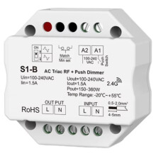 110V - 230V Push för 4 Zone AC Triac Dimmer LED Dimbar Ljusstyrka Enfärgad Strip Dimming 2,4G RF-Fjärrkontroll