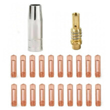 Pack 22PCS 15AK MB-15AK Consommables de Soudage au Chalumeau 20 Pcs Pointes de Contact (Aperture 0.8mm) pour Machine de Soudage MIG 15AK