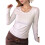 Damen Scoop Neck Slim Fit Langarm Basic Thermounterhemd Hellgrau XXXL 1