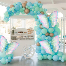 Vlinder Ballonnen Decoraties Grote Folie Vlinder Ballon voor Bruiloft Lente Tuinfeest Benodigdheden Groene Gradiënt
