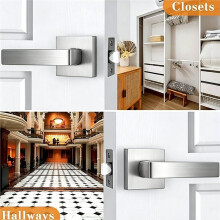 Heavy Duty Door Lever Door Lock Square Door Handle Privacy Door Levers, for Bed and Bath Room Keyless Interior Handles