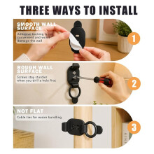 Clips Réutilisables de Gestion des Câbles, Support Adhésif pour Cordons avec Vis et Attaches en Silicone pour TV à Domicile