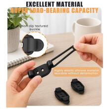 Reusable Cable Management Clips, Adhesive Cord Holder with Screws & Silicone Ties for Home TV