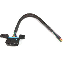 OBD2 J1962F Female 16-Pin Connector Wire Harness Compatible with Open Pigtail Cable and Mounting Bracket