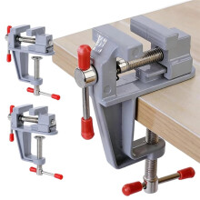 Tornillo de Banco Giratorio de 360 Grados - Tornillo de Mesa Portátil para Manualidades, Modelismo y Trabajos de Reparación (Paquete de 3)