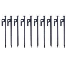 25cm Heavy-Duty Tent Stakes - Rust-Resistant Hook Design, Suitable for Securing Tents, Tarps, and Canopies (Pack of 10)