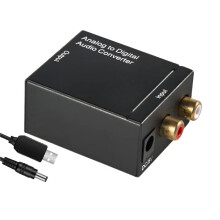 Analog-Digital-Audio-Konverter L/R RCA zu Digital Toslink Koaxial Audio-Adapter für HDTV DVD Lautsprecher EU-Stecker