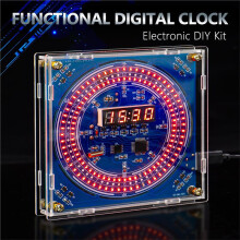 Kit de Soldadura de DIY para Reloj Digital Multifuncional, Reloj Electrónico con Pantalla de Hora y Temperatura con Atenuación Automática para